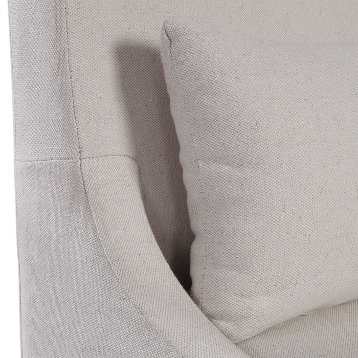 Uttermost 23493 Arm Chair, Off White Linen