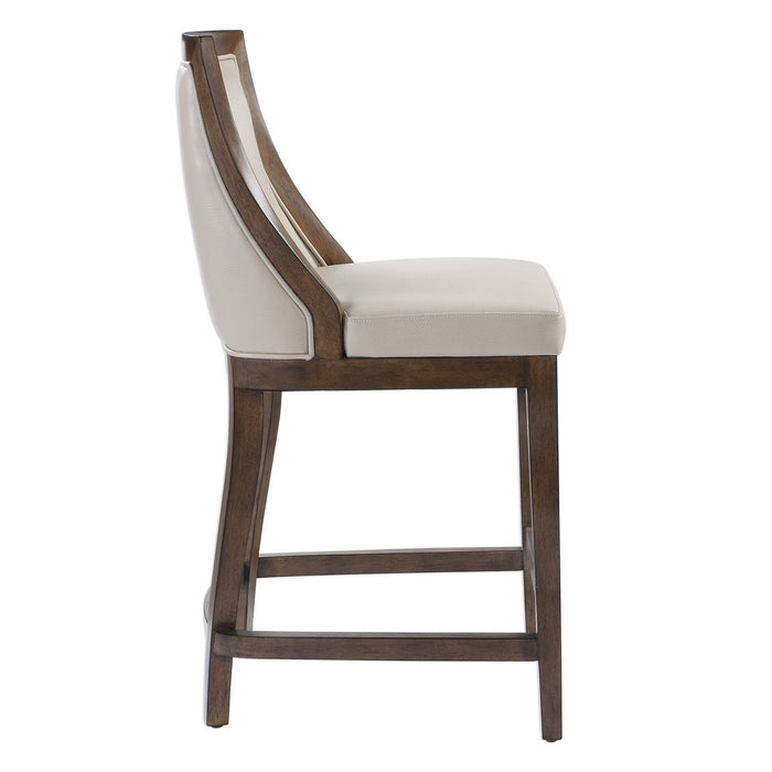 Uttermost 23501 Counter Stool, Smooth Walnut