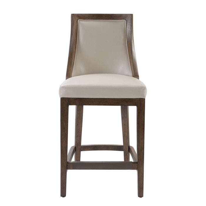 Uttermost 23501 Counter Stool, Smooth Walnut