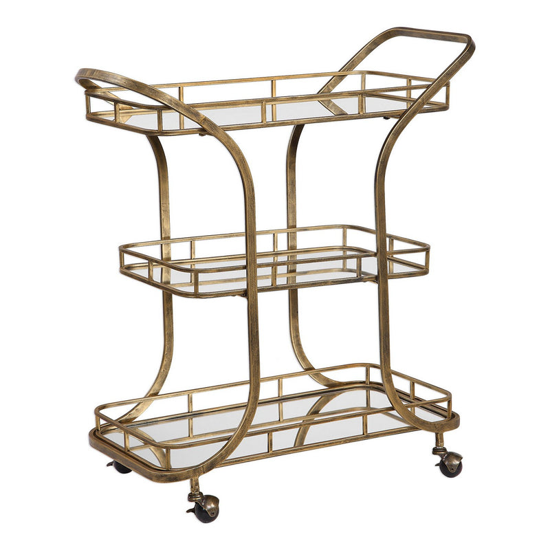 Uttermost 24876 Serving Cart, Antiqued Gold