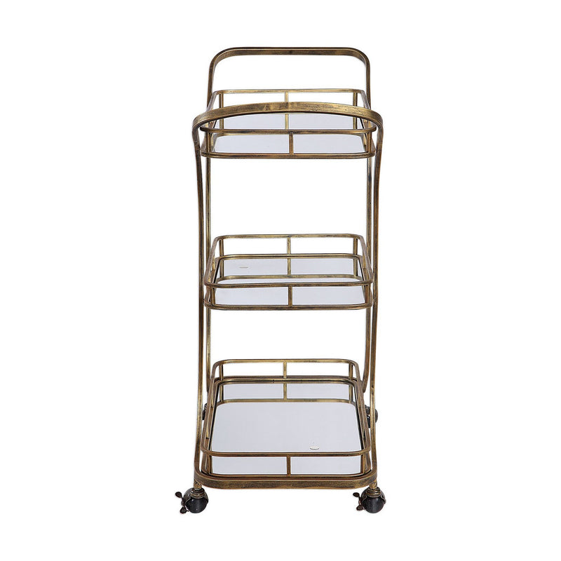 Uttermost 24876 Serving Cart, Antiqued Gold