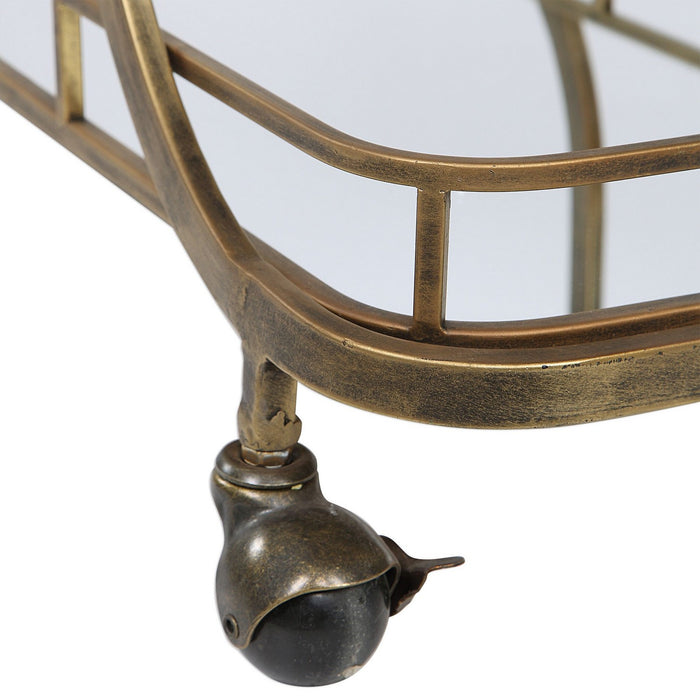 Uttermost 24876 Serving Cart, Antiqued Gold