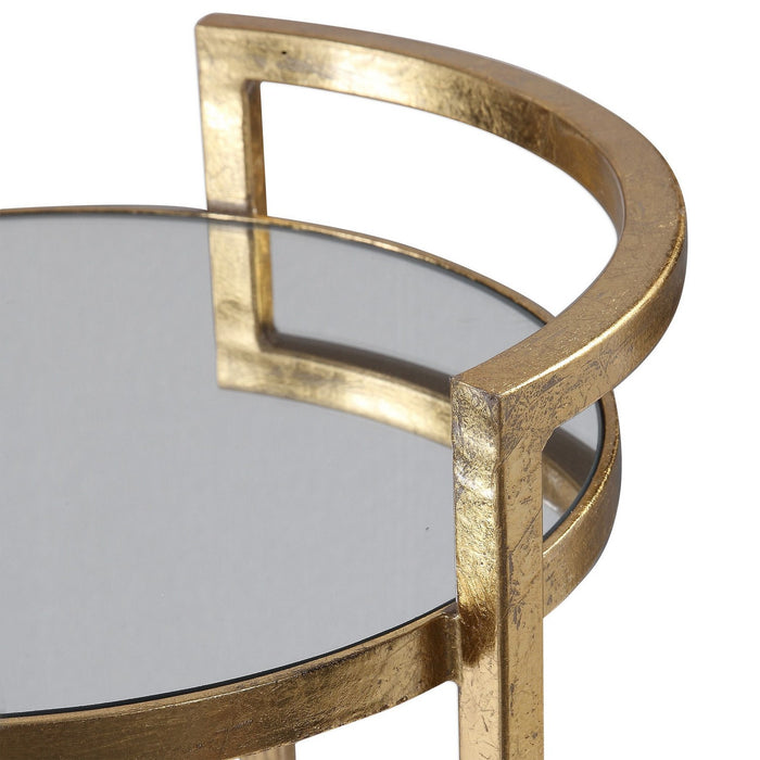 Uttermost 24886 Accent Table, Bright Gold Leaf