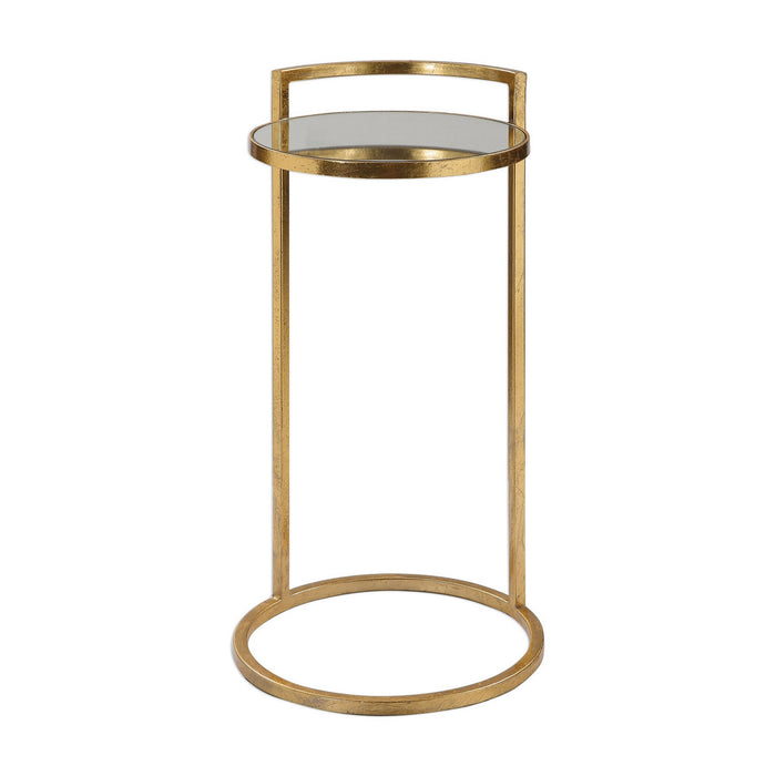 Uttermost 24886 Accent Table, Bright Gold Leaf
