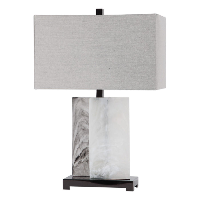 Uttermost 26215-1 One Light Table Lamp, Polished Black Nickel