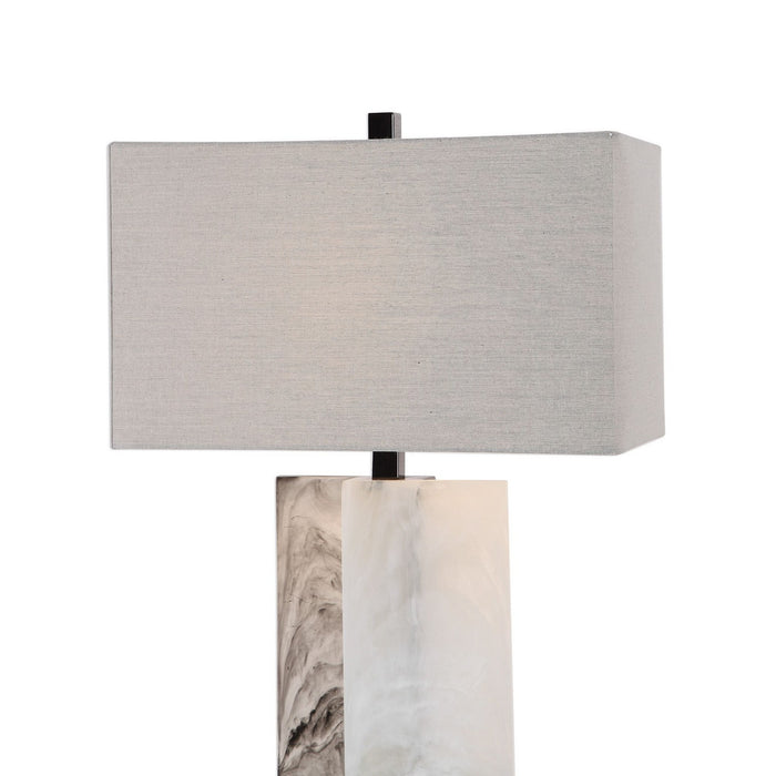 Uttermost 26215-1 One Light Table Lamp, Polished Black Nickel