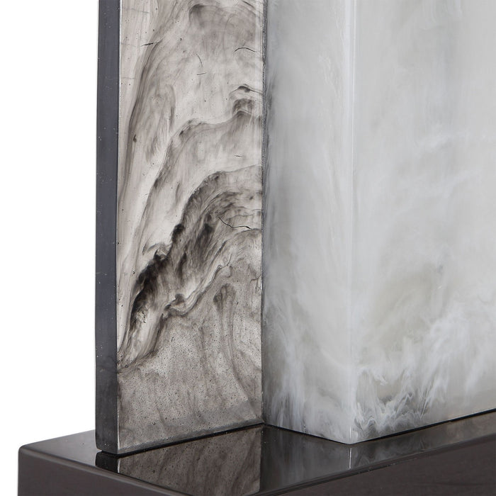 Uttermost 26215-1 One Light Table Lamp, Polished Black Nickel