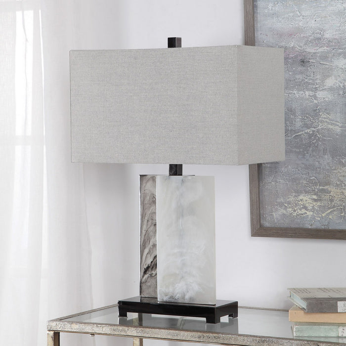 Uttermost 26215-1 One Light Table Lamp, Polished Black Nickel