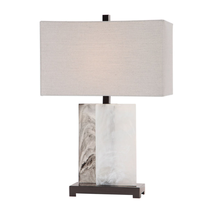 Uttermost 26215-1 One Light Table Lamp, Polished Black Nickel