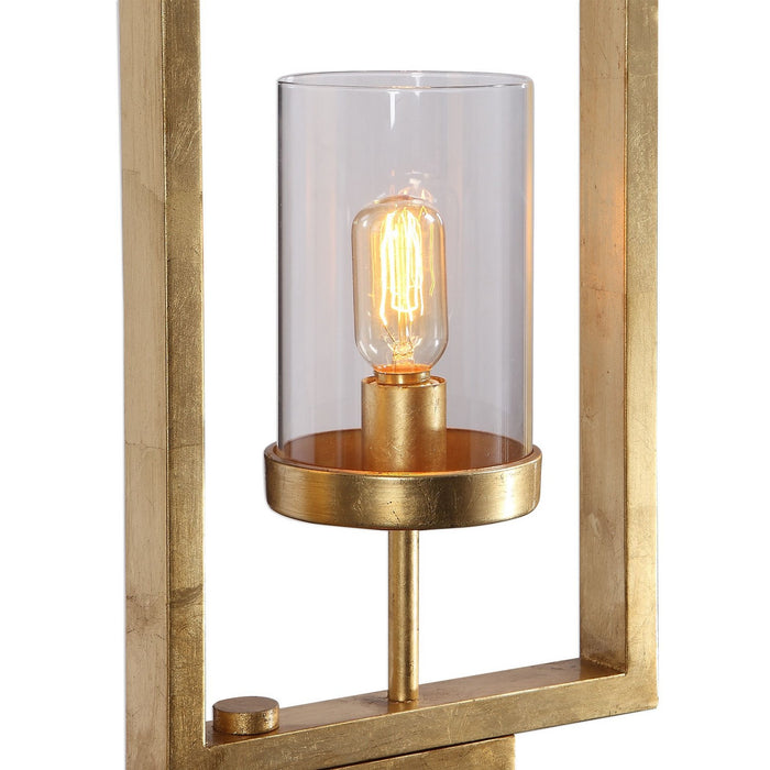 Uttermost 28189-1 Three Light Floor Lamp, Antiqued Gold Leaf