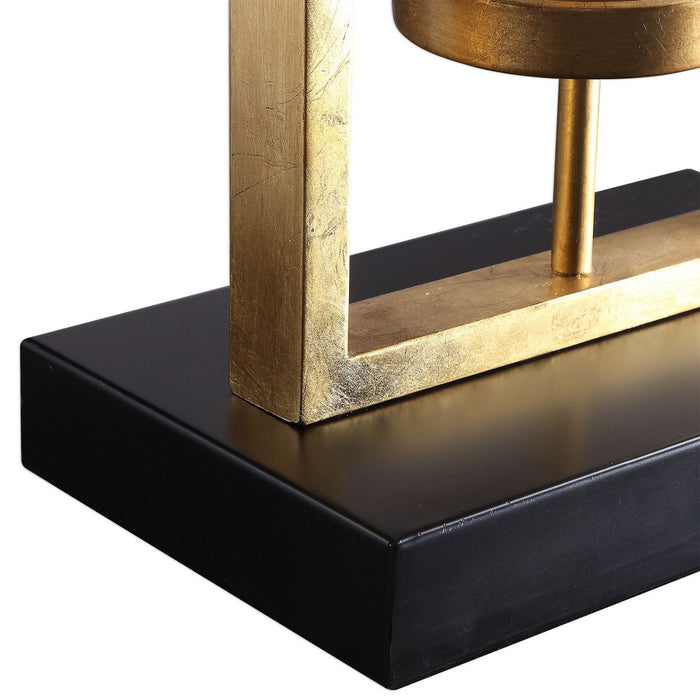 Uttermost 28189-1 Three Light Floor Lamp, Antiqued Gold Leaf
