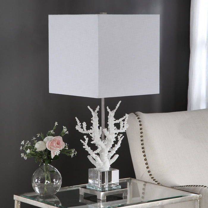 Uttermost 29679-1 One Light Table Lamp, Polished Nickel