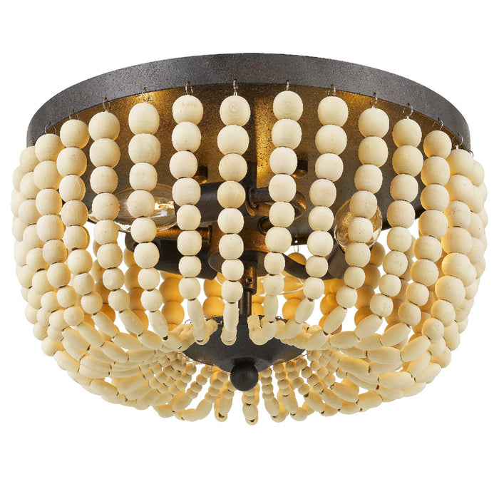 Crystorama 600-FB Three Light Flush Mount, Forged Bronze