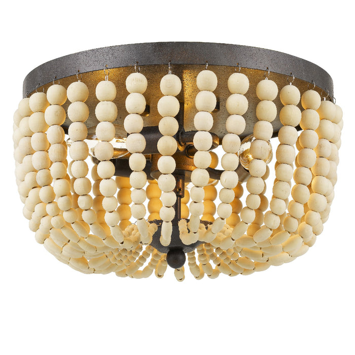 Crystorama 600-FB Three Light Flush Mount, Forged Bronze
