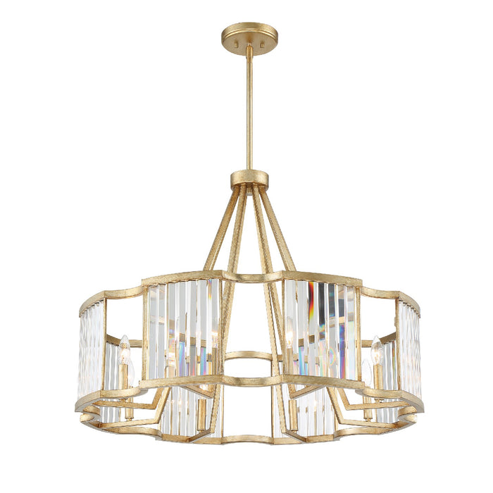 Crystorama DAR-1018-DT Eight Light Chandelier, Distressed Twilight