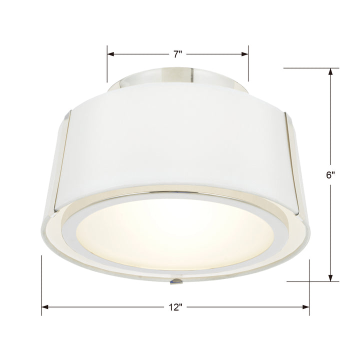 Crystorama FUL-903-PN Two Light Semi Flush Mount, Polished Nickel
