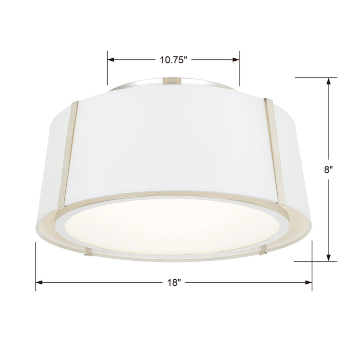 Crystorama FUL-905-PN Three Light Semi Flush Mount, Polished Nickel