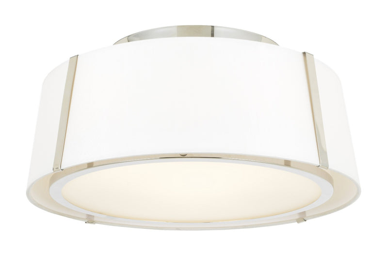Crystorama FUL-905-PN Three Light Semi Flush Mount, Polished Nickel