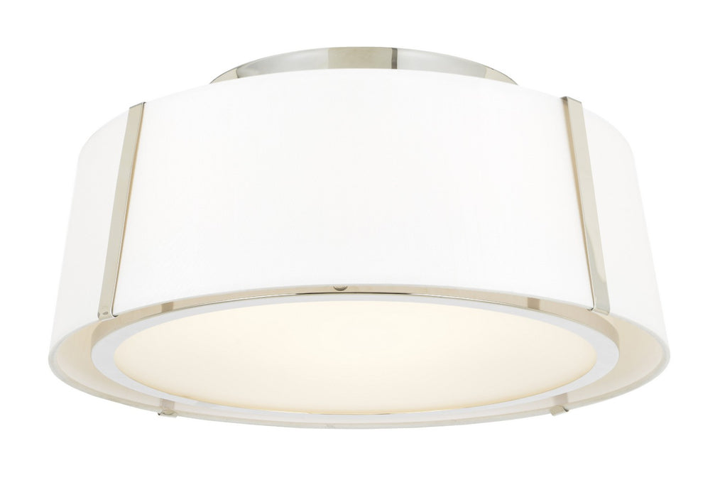 Crystorama FUL-905-PN Three Light Semi Flush Mount, Polished Nickel