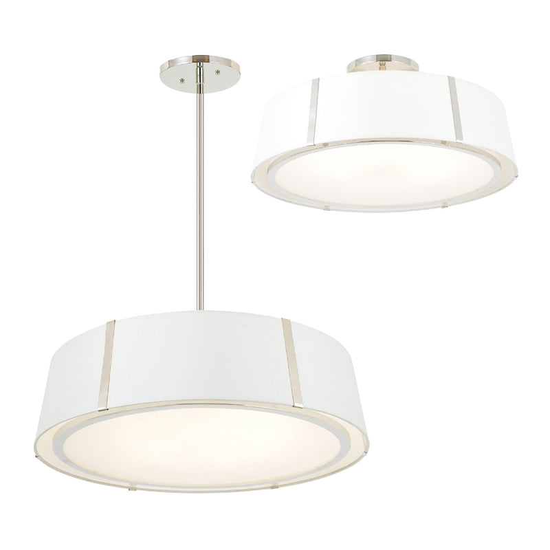 Crystorama FUL-907-PN Six Light Chandelier, Polished Nickel