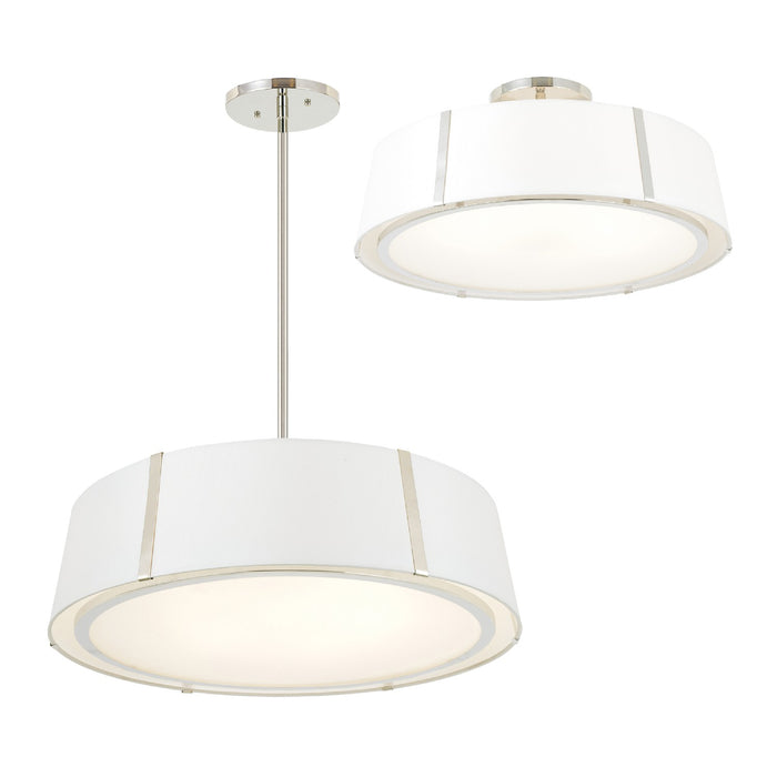 Crystorama FUL-907-PN Six Light Chandelier, Polished Nickel