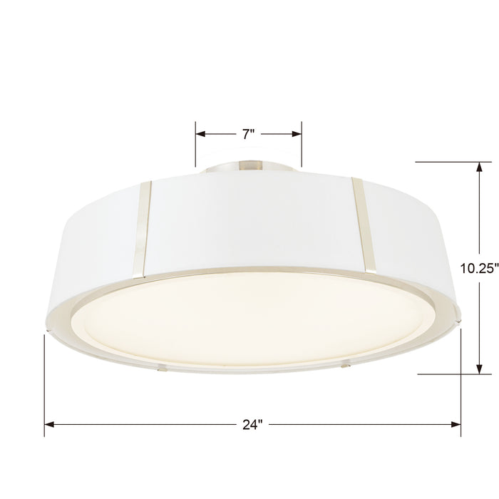 Crystorama FUL-907-PN_CEILING Six Light Semi Flush Mount, Polished Nickel