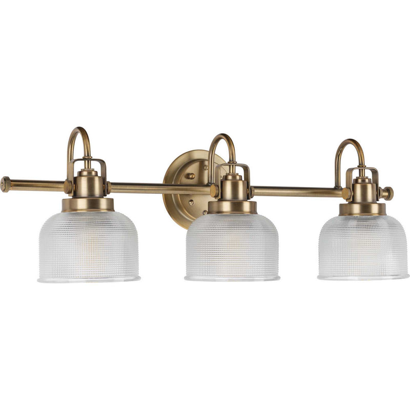 Progress Lighting P2992-163 Three Light Bath Bracket, Vintage Brass