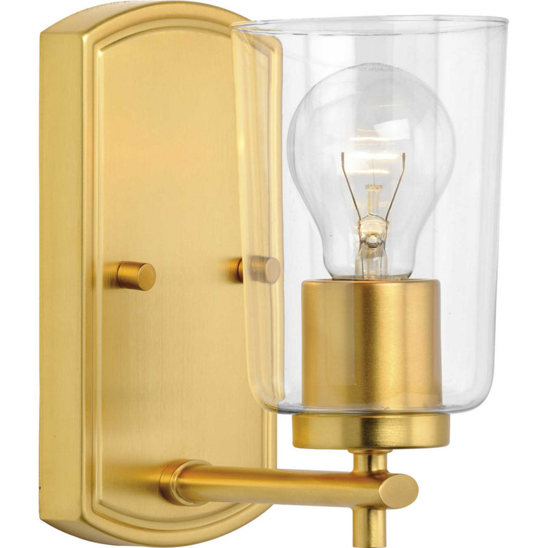 Progress Lighting P300154-012 One Light Bath & Vanity, Satin Brass