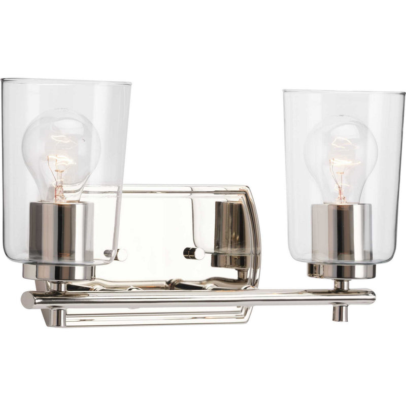 Progress Lighting P300155-104 Two Light Bath & Vanity, Polished Nickel