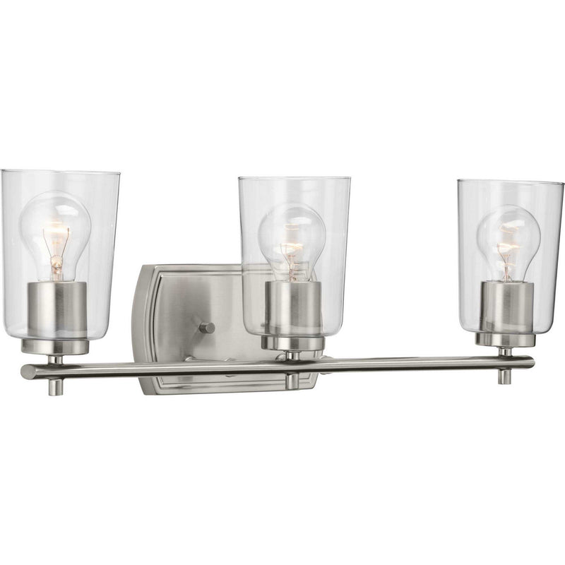 Progress Lighting P300156-009 Three Light Bath & Vanity, Brushed Nickel