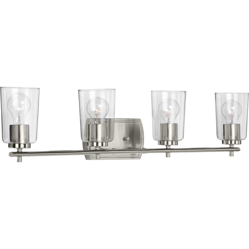 Progress Lighting P300157-009 Four Light Bath & Vanity, Brushed Nickel