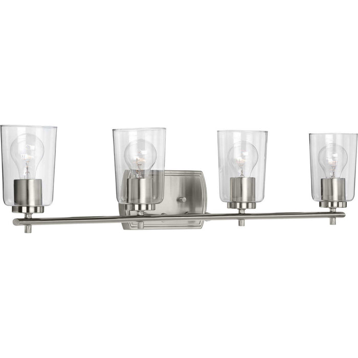 Progress Lighting P300157-009 Four Light Bath & Vanity, Brushed Nickel