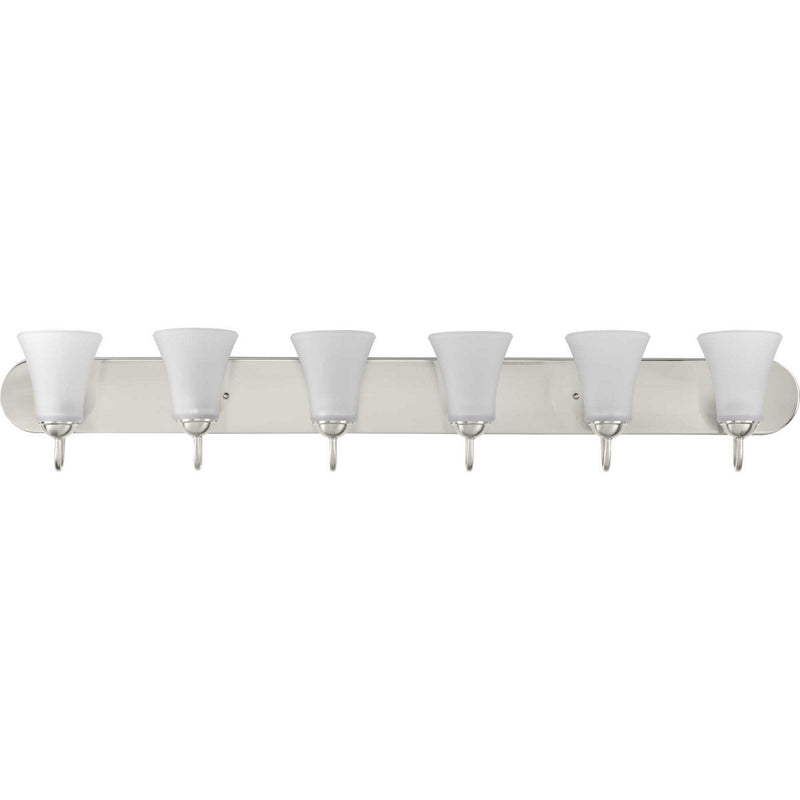 Progress Lighting P300238-009 Six Light Bath Vanity, Brushed Nickel