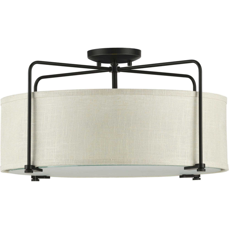Progress Lighting P350110-020 Three Light Semi Flush Convertible, Antique Bronze