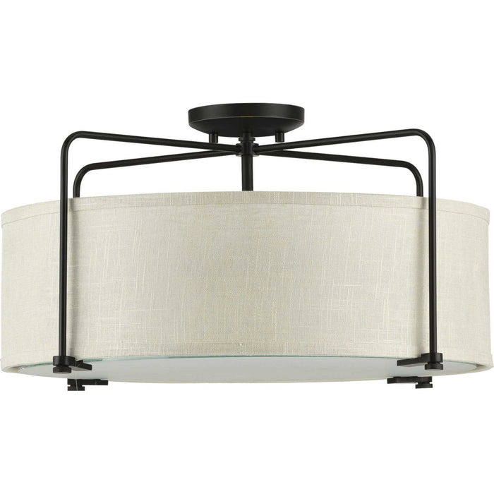 Progress Lighting P350110-020 Three Light Semi Flush Convertible, Antique Bronze