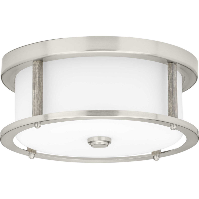 Progress Lighting P350144-009 Two Light Flush Mount, Brushed Nickel