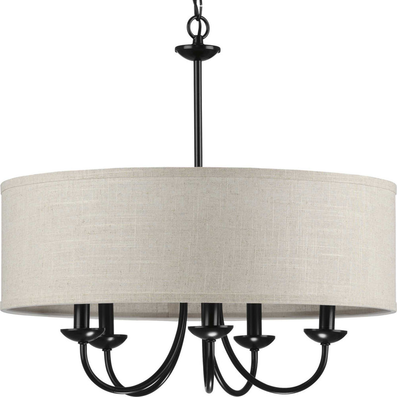 Progress Lighting P400193-031 Five Light Chandelier, Black