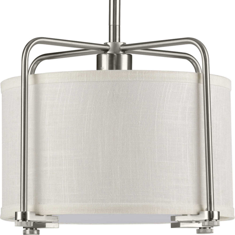Progress Lighting P500138-009 One Light Pendant, Brushed Nickel