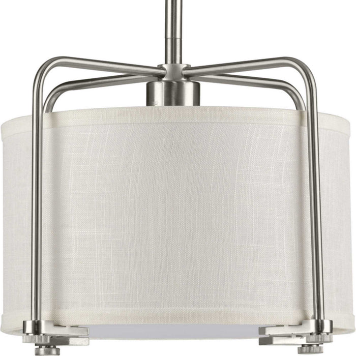 Progress Lighting P500138-009 One Light Pendant, Brushed Nickel