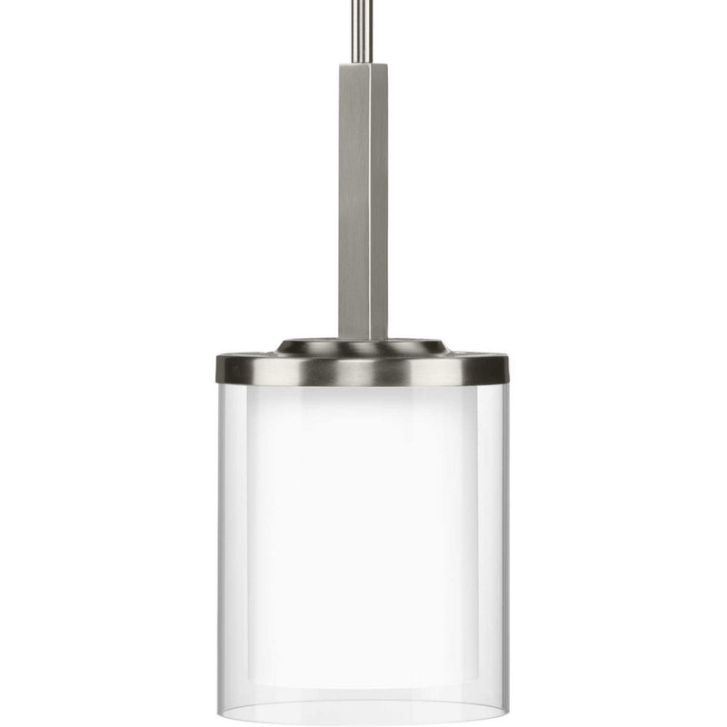 Progress Lighting P500192-009 One Light Mini Pendant, Brushed Nickel