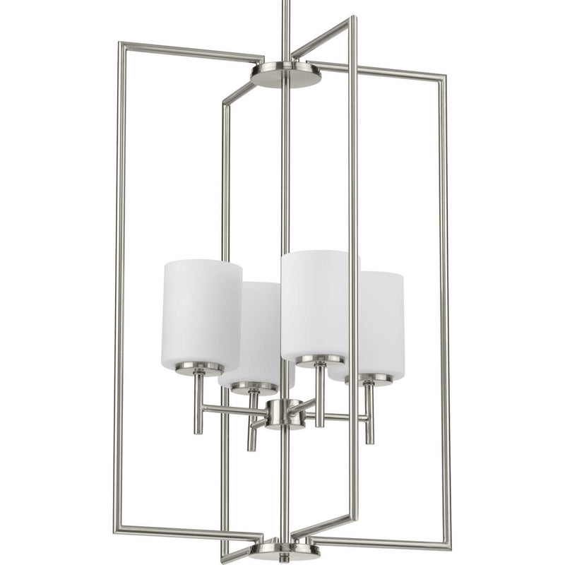 Progress Lighting P500206-009 Four Light Foyer Pendant, Brushed Nickel