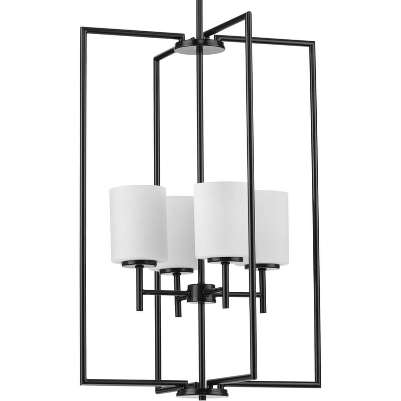Progress Lighting P500206-031 Four Light Foyer Pendant, Black