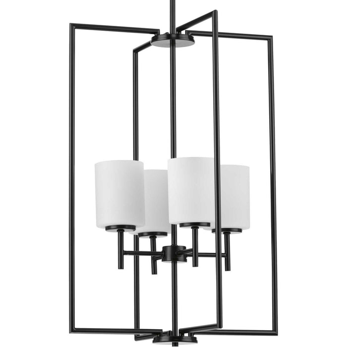 Progress Lighting P500206-031 Four Light Foyer Pendant, Black