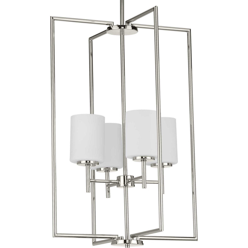 Progress Lighting P500206-104 Four Light Foyer Pendant, Polished Nickel