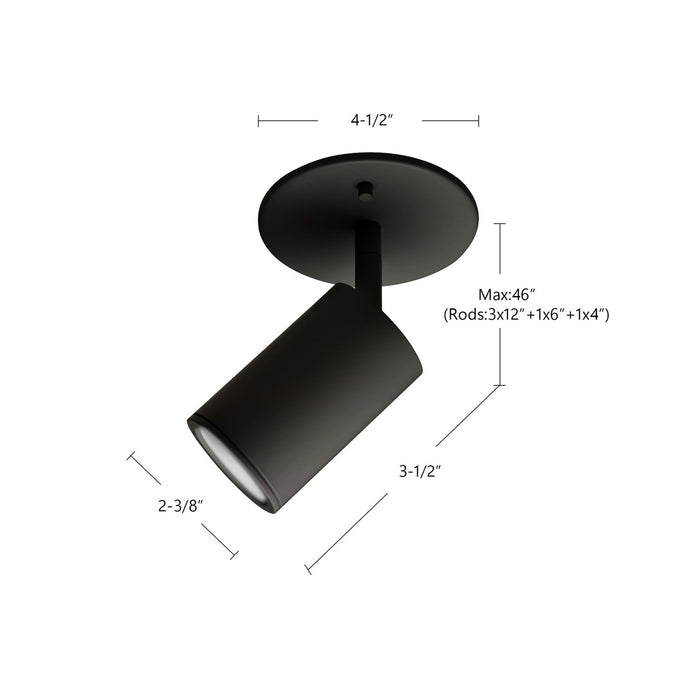 Kuzco Lighting 81711-BK One Light Track Lighting, Black