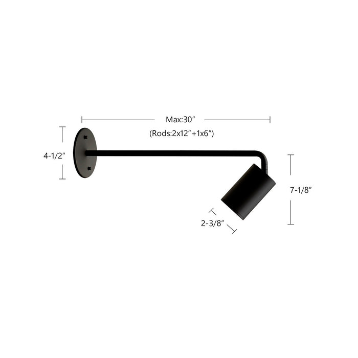 Kuzco Lighting 81751-BK One Light Track Lighting, Black