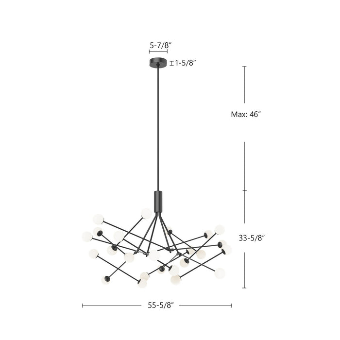 Kuzco Lighting CH97358-BK LED Chandelier, Black