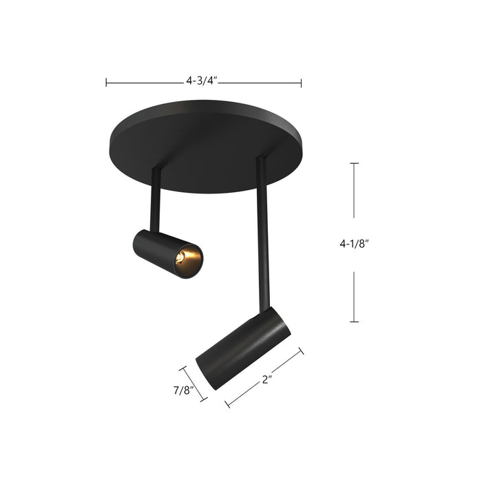 Kuzco Lighting SF15002-BK LED Semi-Flush Mount, Black