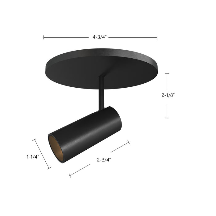 Kuzco Lighting SF15101-BK LED Semi-Flush Mount, Black