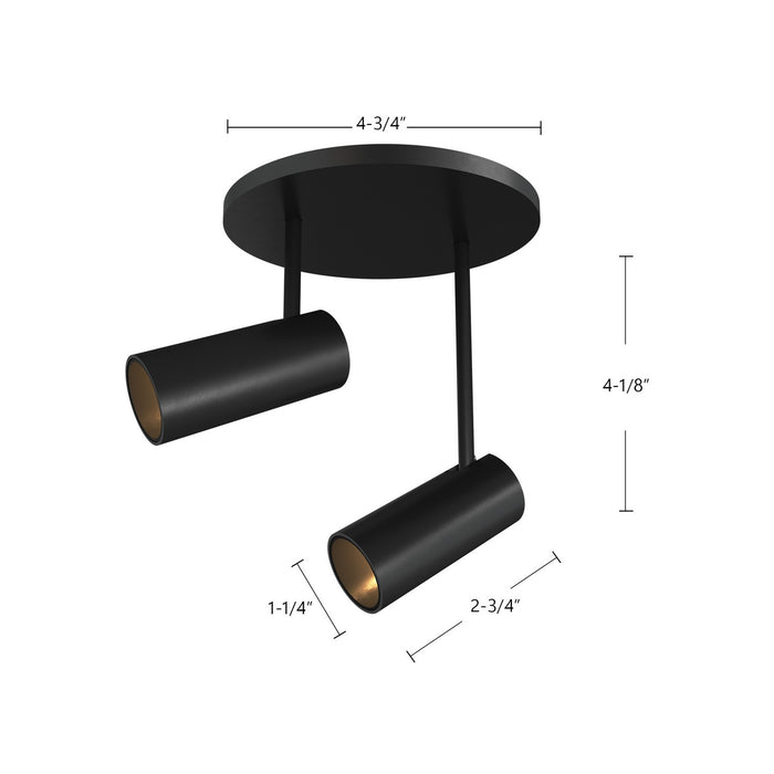 Kuzco Lighting SF15102-BK LED Semi-Flush Mount, Black